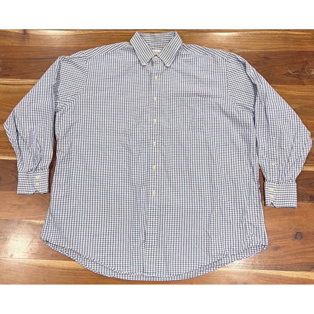 Vintage Brooks Brothers Makers Mens Check OCBD Shirt Made USA 100% Cotton